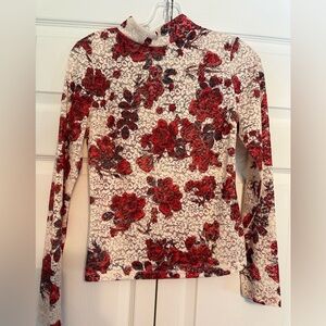 Zara floral sheer lace top S